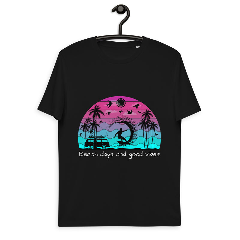 Rock a blast from the past with this groovy retro surf shirt. It features a rad silhouette of a palm tree with an orange sun. Made from a comfy cotton blend, this shirt is perfect for catching waves or hanging out beachside