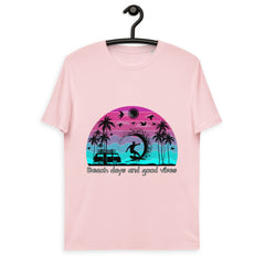 Rock a blast from the past with this groovy retro surf shirt. It features a rad silhouette of a palm tree with an orange sun. Made from a comfy cotton blend, this shirt is perfect for catching waves or hanging out beachside